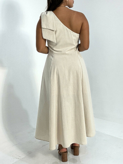 Vestido Ombro Único Linho Veneza na internet