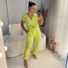 Conjunto Cropped e Calça Verde Lima - comprar online