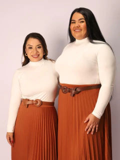 Blusa Manga Longa Gola Alta Leonor Off White