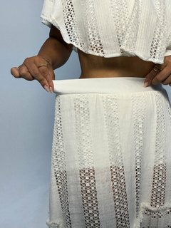 Conjunto de Saia e Cropped Renda - Mala e Cuia
