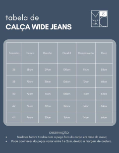 Calça Wide Leg Cintura Alta Jeans Off White - loja online