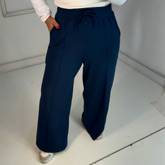 Calça Pantalona de Moletinho Ale Azul
