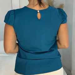 Blusa Leticia Azul Petróleo - Mala e Cuia