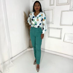 Camisa Bolinhas Verde Menta - comprar online