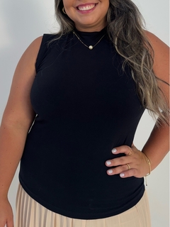 Blusa Regata Com Gola Preta Dalila - comprar online