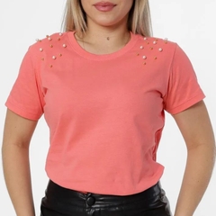 T-Shirt Pérolas Coral