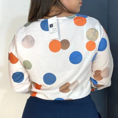 Camisa Bolinhas Laranja na internet