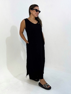 Vestido Midi Regata Jermaine Preto - comprar online