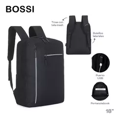 (16365) MOCHILA PORTANOTEBOOK C/CABLE Y PUERTO USB ESCOLAR BOSSI