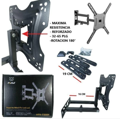 SOPORTE TV MOVIL TIME DOBLE BRAZO 32 A 65″