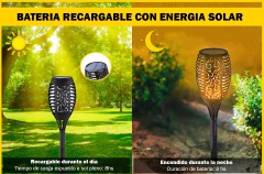 ESTACA ANTORCHA SOLAR EFECTO LLAMA – SE PRENDE SOLA DE NOCHE – CALIDAD ETHEOS - comprar online