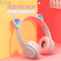 AURICULAR BLUETOOTH GATITO VINCHA – RADIO FM – LUCES EN OREJAS – BATERÍA RECARGABLE