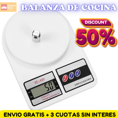 Imagen de BALANZA DE COCINA GRAMERA + PILAS DE REGALO - La precisión en tu cocina al alcance de tu mano!