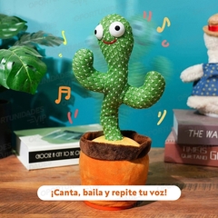 Cactus Bailarin Con Musica, Baila, luces y Repite tu voz-BATERIA RECARGABLE