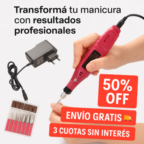 ✨​Torno Eléctrico Uñas Profesional Manicuría + Kit De Fresas - comprar online