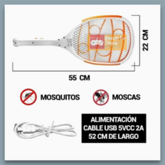 ✨RAQUETA MATA MOSQUITOS KUSHIRO RECARGABLE CON LINTERNA