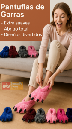 PANTUFLAS GARRAS - SUAVES, ABRIGADAS Y DIVERTIDAS!