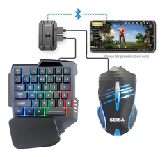 KIT GAMER TECLADO + MOUSE CON ADAPTADOR BLUETOOTH PARA CELULAR MARCA SEISA