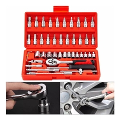 ✨Set Herramientas Juego Llave Tubo Kit 46 Piezas Estuche - tienda online