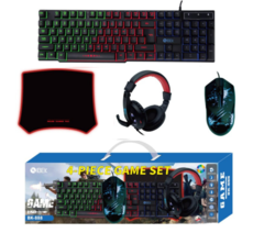 KIT GAMER 4 EN 1 IBEK BK-888 – TECLADO RETROILUMINADO – MOUSE – AURICULAR – PAD MOUSE