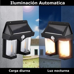 LUZ APLIQUE SOLAR A BATERIA PARA DECORAR PATIOS, QUINTAS, CASA, ETC – SENSOR DE MOVIMIENTO - comprar online