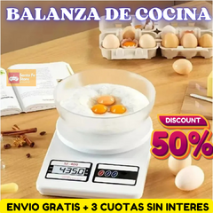 BALANZA DE COCINA GRAMERA + PILAS DE REGALO - La precisión en tu cocina al alcance de tu mano! - comprar online