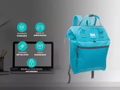 Mochila Cartera Everlast Antirrobo Reforzada 22158 Turquesa Diseño De La Tela Lisa - tienda online