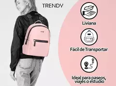 Mochila Trendy Rosada Anti Robo Microfibra Liviana Reforzada - comprar online