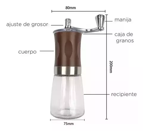 Molinillo De Café En Granos Manual C/ Ajuste