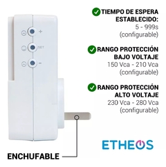 PROTECTOR DE TENSION 10A ETHEOS CON PANTALLA – IDEAL HELADERAS, AIRE ACONDICIONADOS, LAVARROPAS, ELECTRODOMESTICOS, ETC en internet