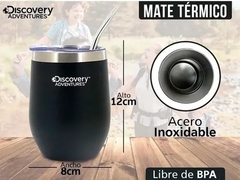 VASO MATERO 350ML ACERO INOX C/TAPA Y BOMBILLA-Discovery Adventures