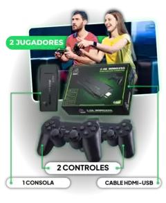 ✨​CONSOLA VIDEO JUEGO 64GB CON 2 JOYSTICK INALAMBRICOS