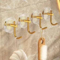 Ganchos Autoadhesivo Acrílico Dorado Percha - comprar online