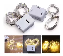 Cable Hilo Alambre Luz Led Cálida 2 Metro 20 Luces