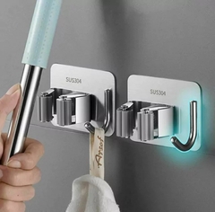 Soporte Organizador Porta Escoba Autoadhesivo Con Gancho - Tienda palushop