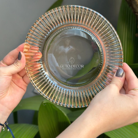 Prato de Sobremesa em Cristal Renaissance Âmbar 19cm