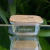 Pote Hermético de Vidro com Tampa de Bambu Quadrado 320ml