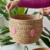 Conjunto de Cestos em Rattan com Detalhes Rosa 3 Peças na internet