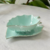 Conjunto de Bowl e Pratinho Folha Azul com Borda Dourada em Porcelana