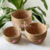Conjunto de Cestos em Rattan com Detalhes Rosa 3 Peças - comprar online