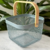 Cesto em Metal com Alça em Bambu 24cm - loja online