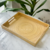 Bandeja Retangular com Alças em Bambu Natural 30cm - comprar online