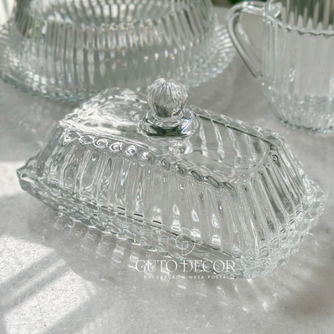 Manteigueira Imperatriz em Cristal 17cm