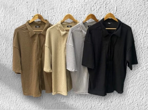 CAMISA TEXTURADA HAWAII MANGA CORTA HOMBRE (CAMI00836)