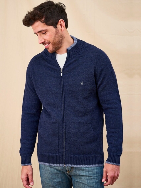 CAMPERA TEJIDA CUELLO ALTO CON VIVOS Y BORDADA (CP00556)