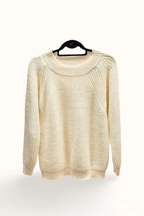 SWEATER TRAMADO MANGA RANGLAN CUELLO REDONDO PESADO (SW01068)