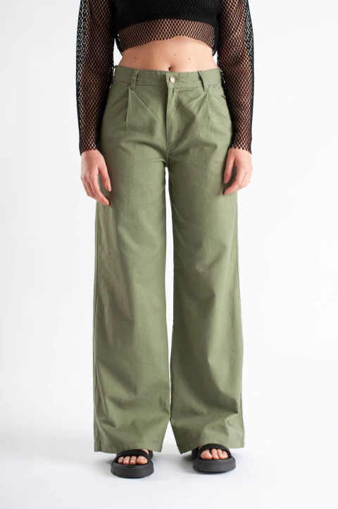 PANTALON JEAN WIDE LEG PINZAS RIGIDO COLORES (PA01143)