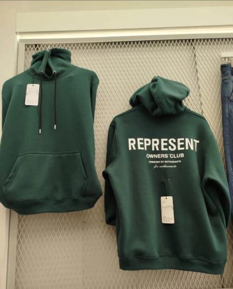 BUZO REPRESENT ESTAMPA ESPALDA CON CAPUCHA Y BOLSILLO (BZ01484)