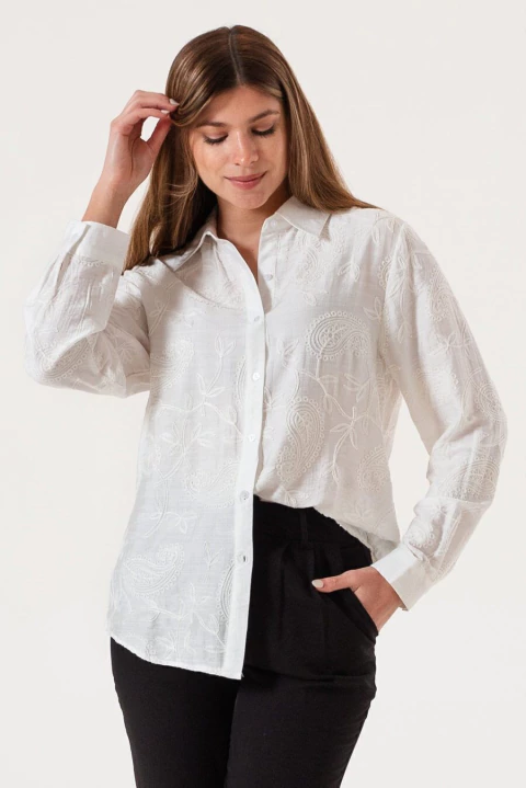 CAMISA BORDADA MANGA LARGA SHINE (CAMI00796)