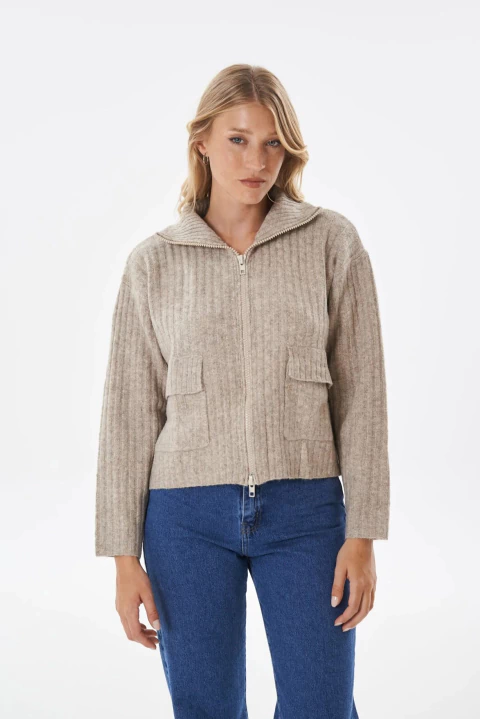 CAMPERA CANELON ANCHO CUELLO POLERA DOS BOLSILLOS (CP00567)